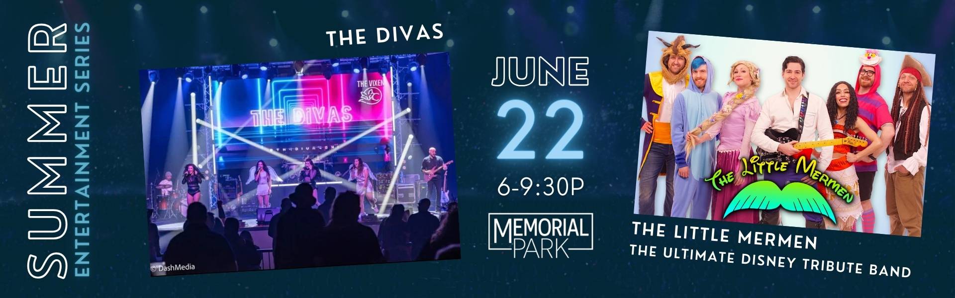 Memorial Park performance featuring The Divas and The Little Mermen: The Ultimate Disney Tribute Band