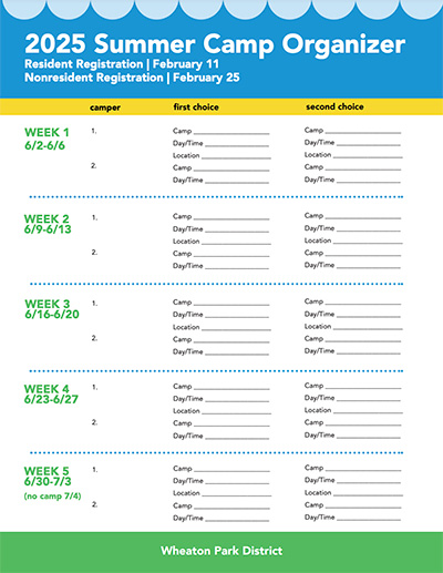 2025 Summer Camp Organizer Document PDF