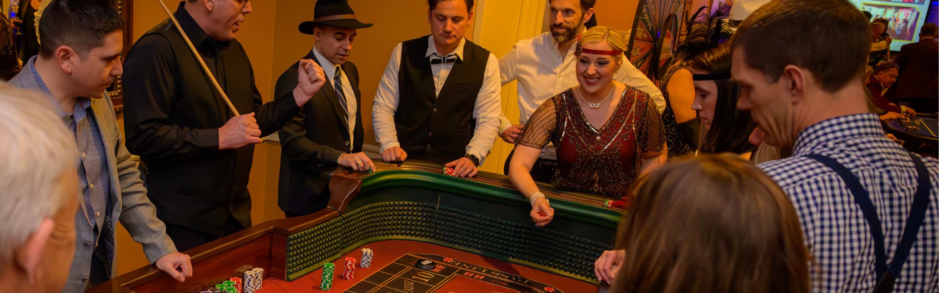 Group of people playing craps dice game