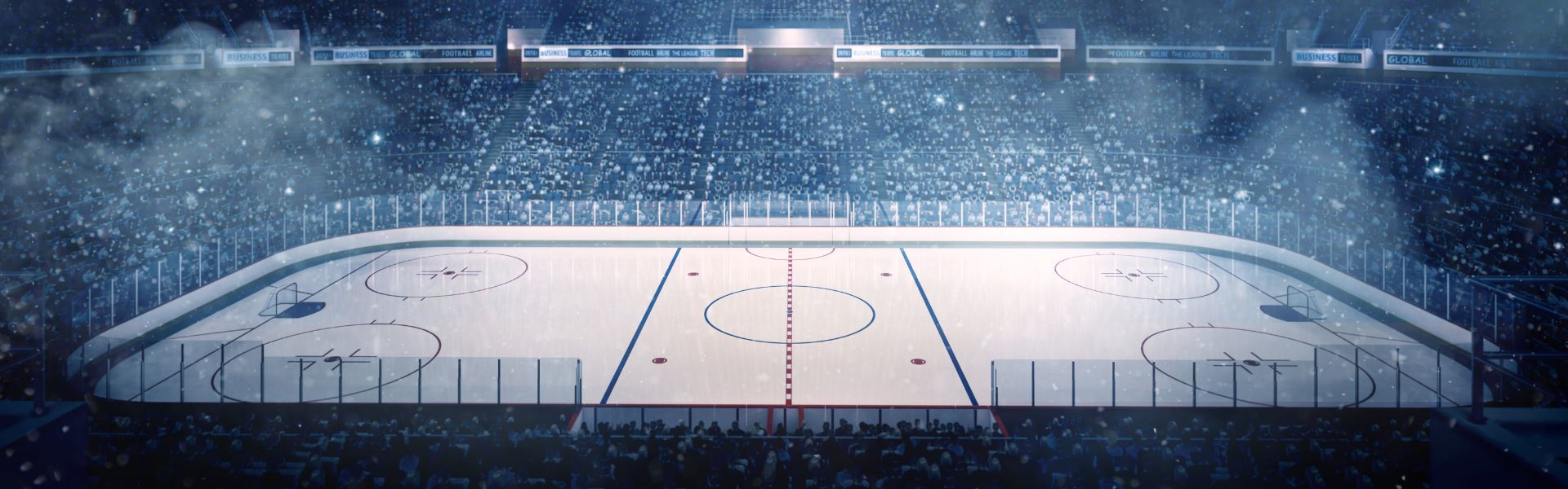 Hockey stadium with seated crowd