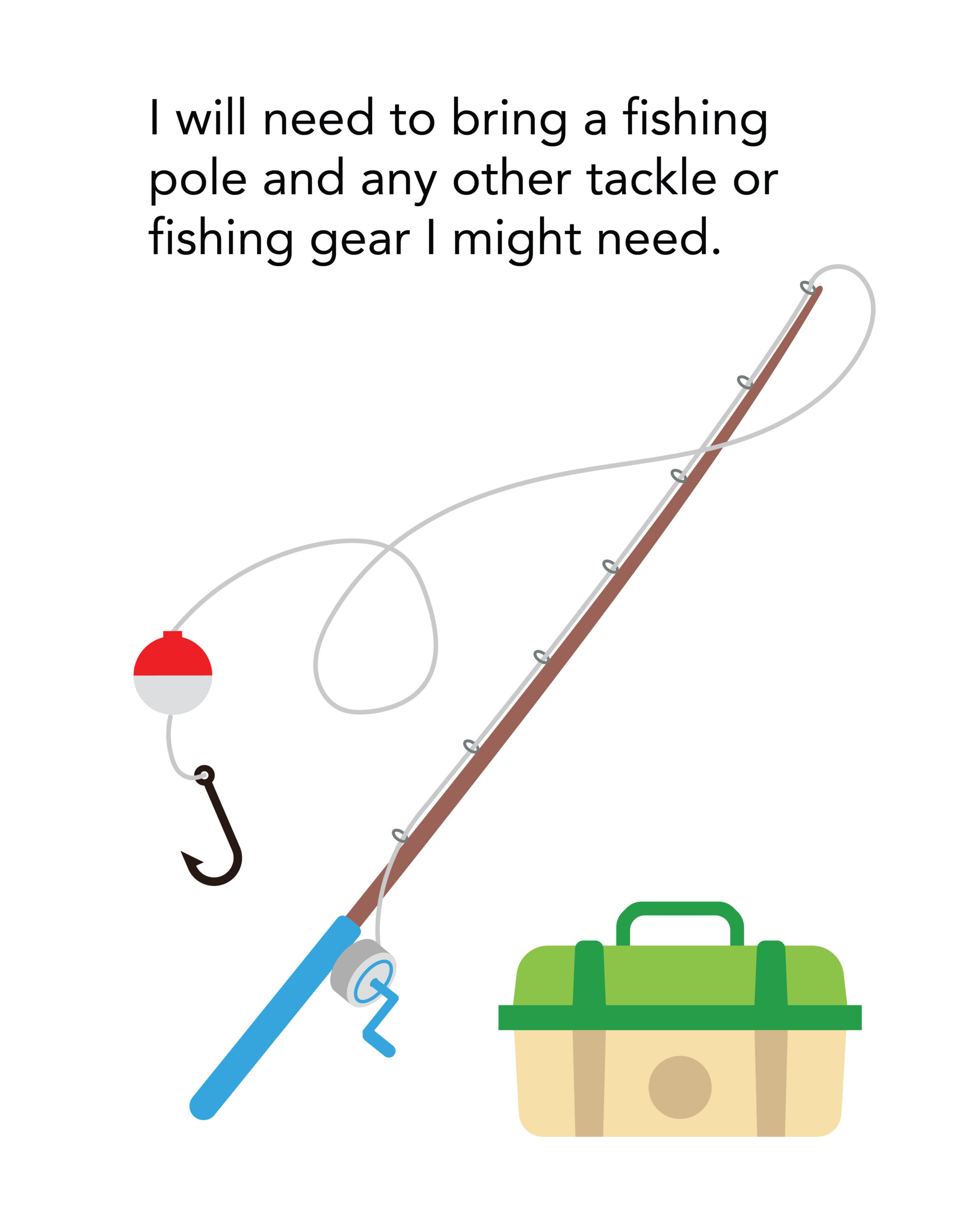 Fishing pole with tackle box gear
