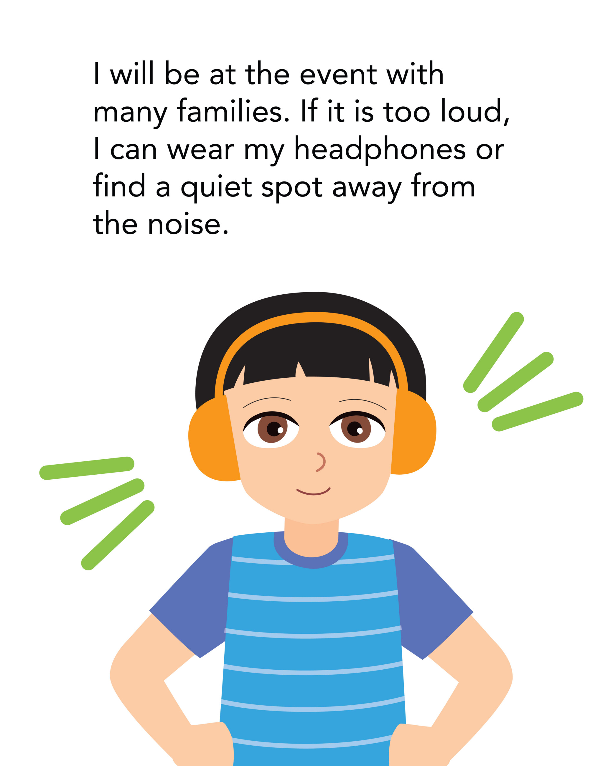 Boy wearing headphones to block out the noise