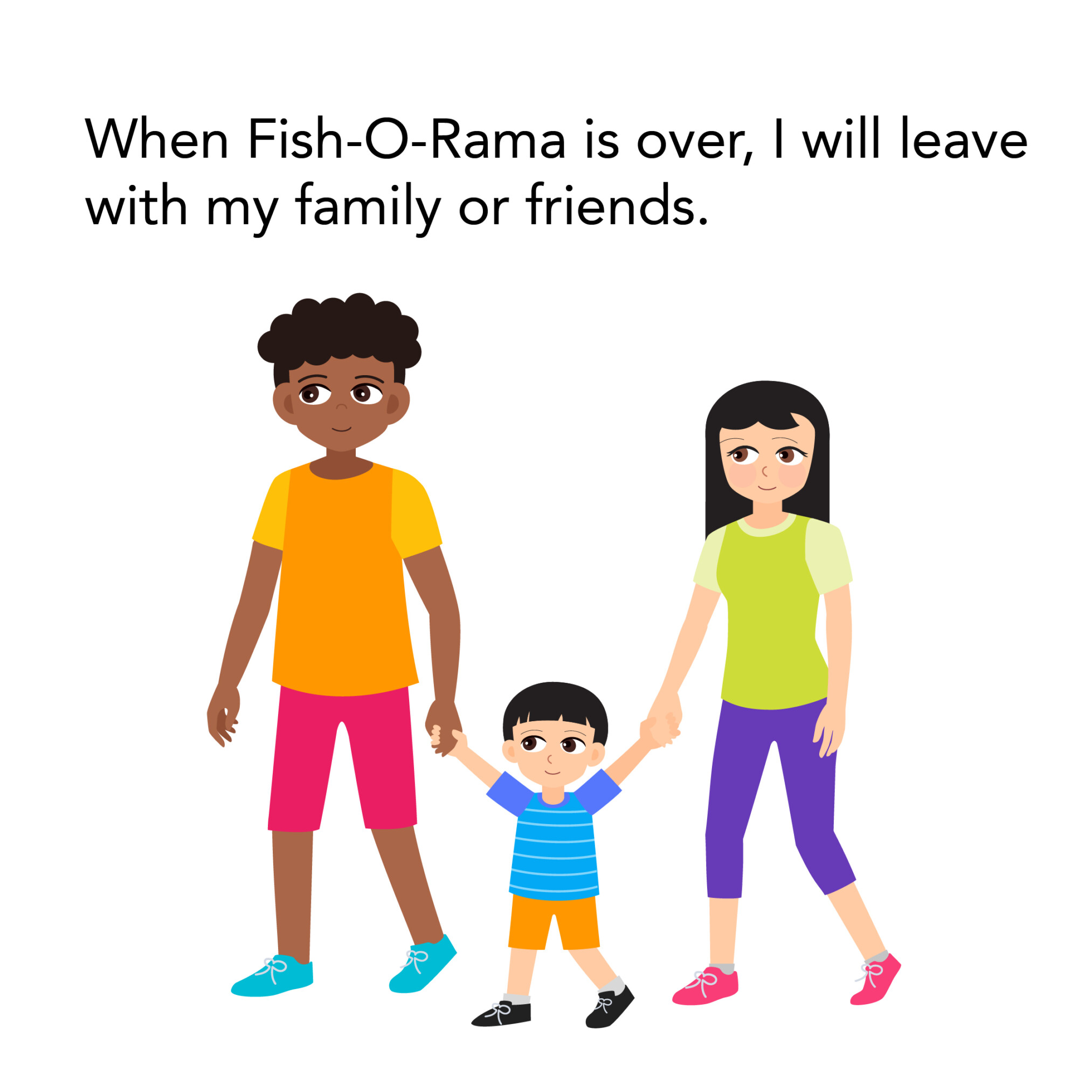 Fish-O-Rama Social Story 2025_17 Little boy and his family go home after the event is over