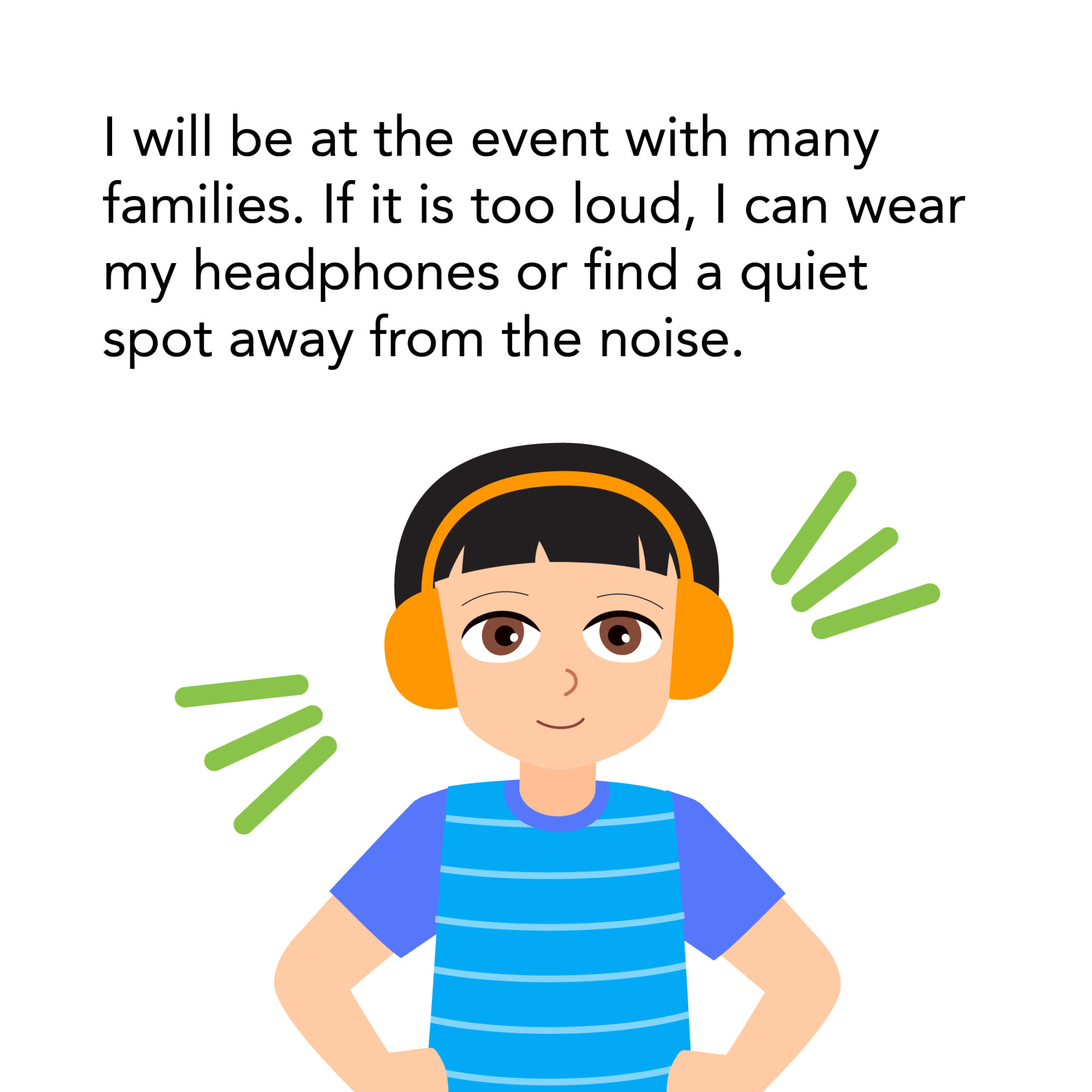 Fish-O-Rama Social Story 2025_7 Boy wearing headphones to block out the noise