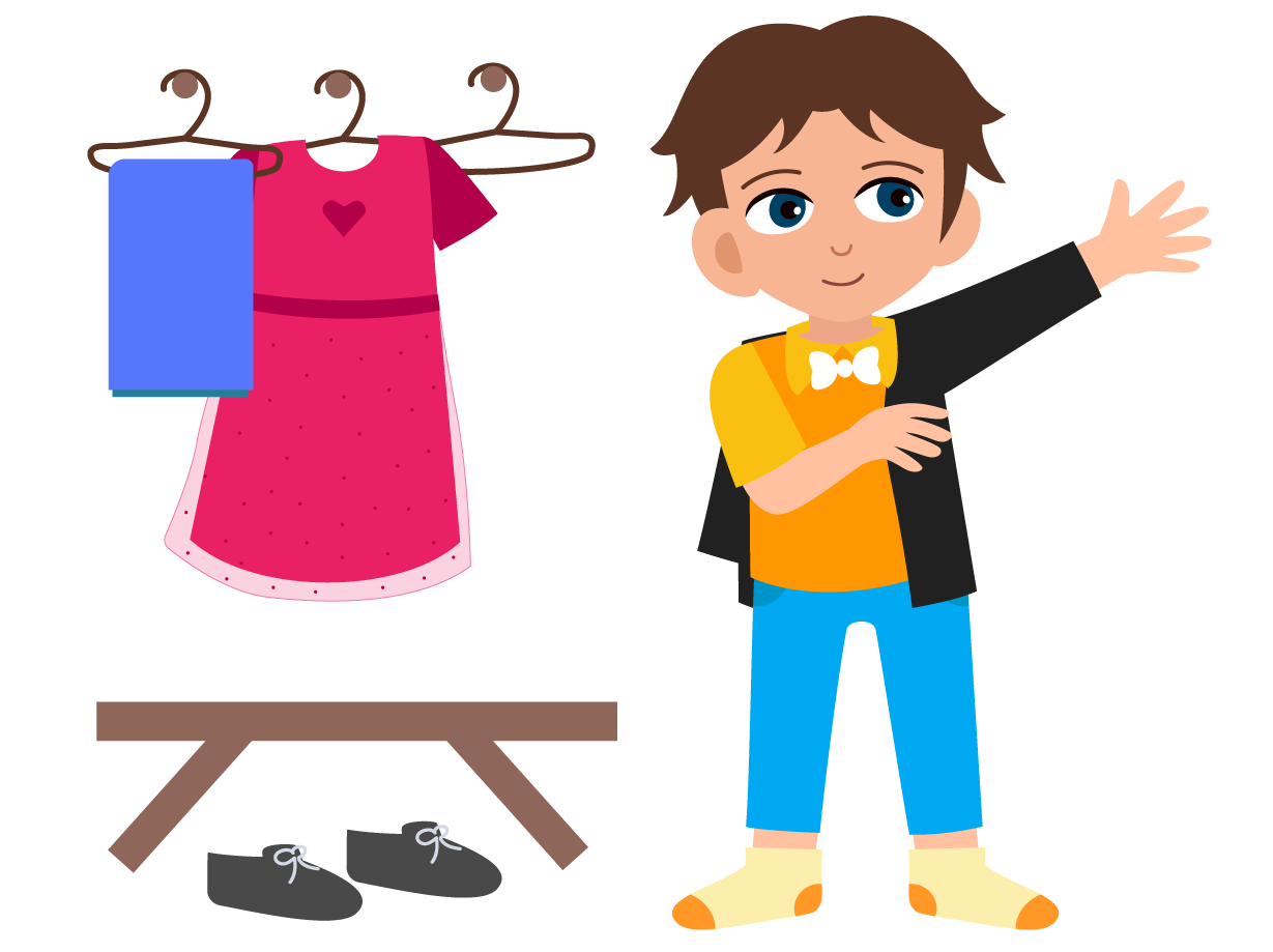 Getting-dressed Child getting dressed