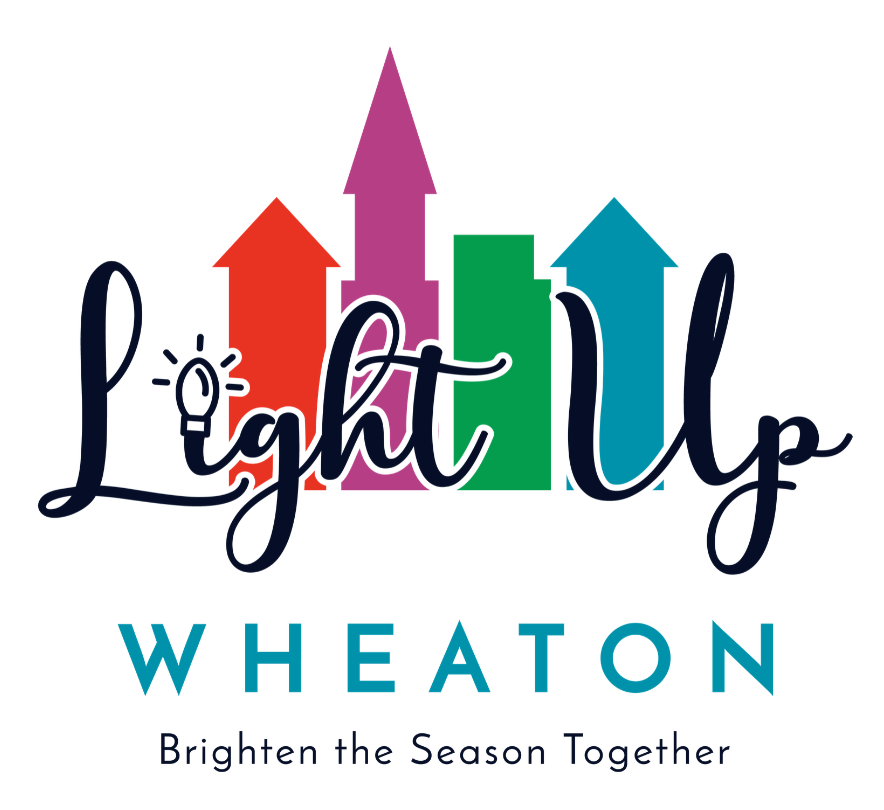 Light-Up-Wheaton-2026 Light Up Wheaton logo with colorful arrow shapes and lightbulb icon.