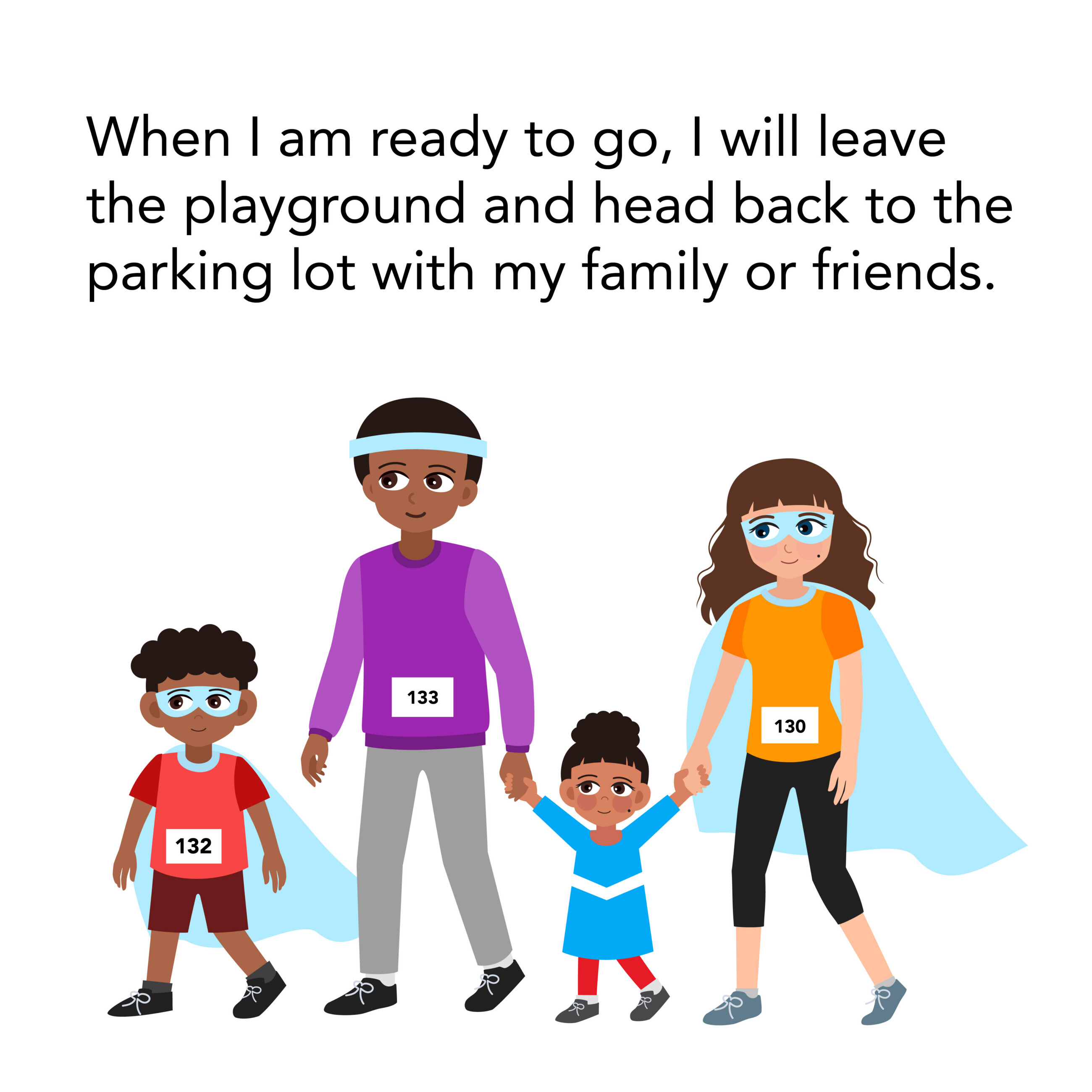 group of people walking, some in superhero capes