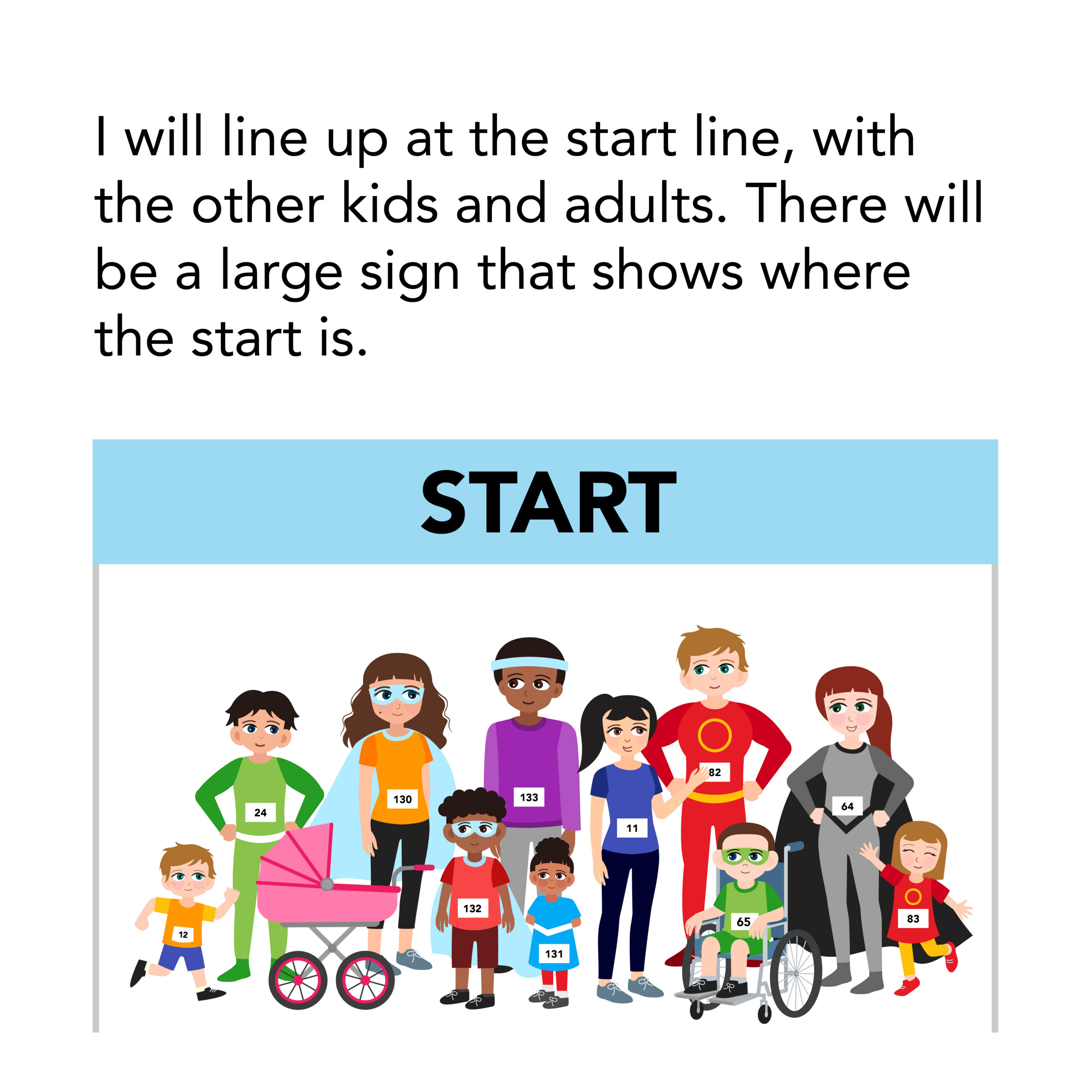 Group of people standing at a starting line