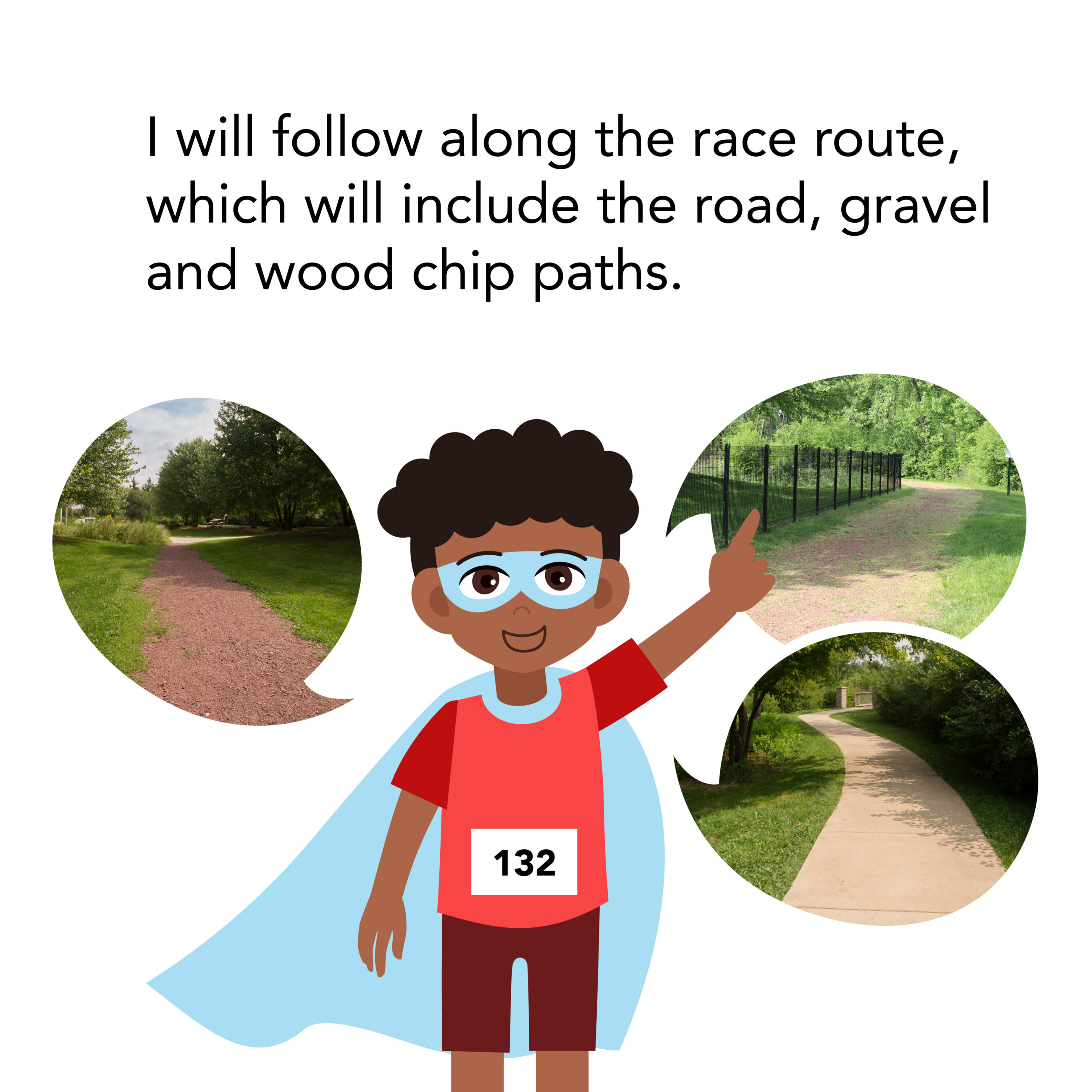 boy pointing to different types of paths 