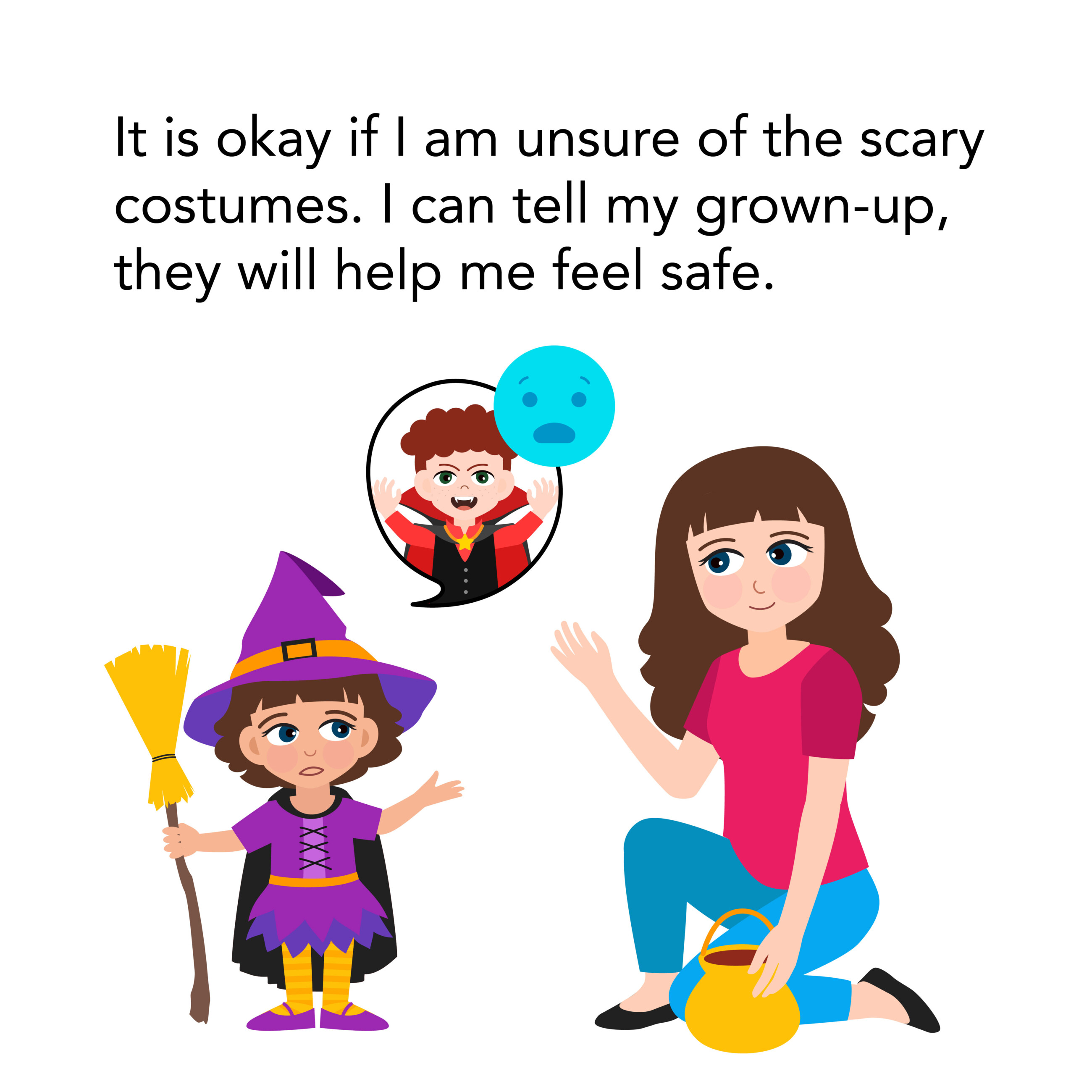 Grown-up will make me feel safe if there are scary costumes