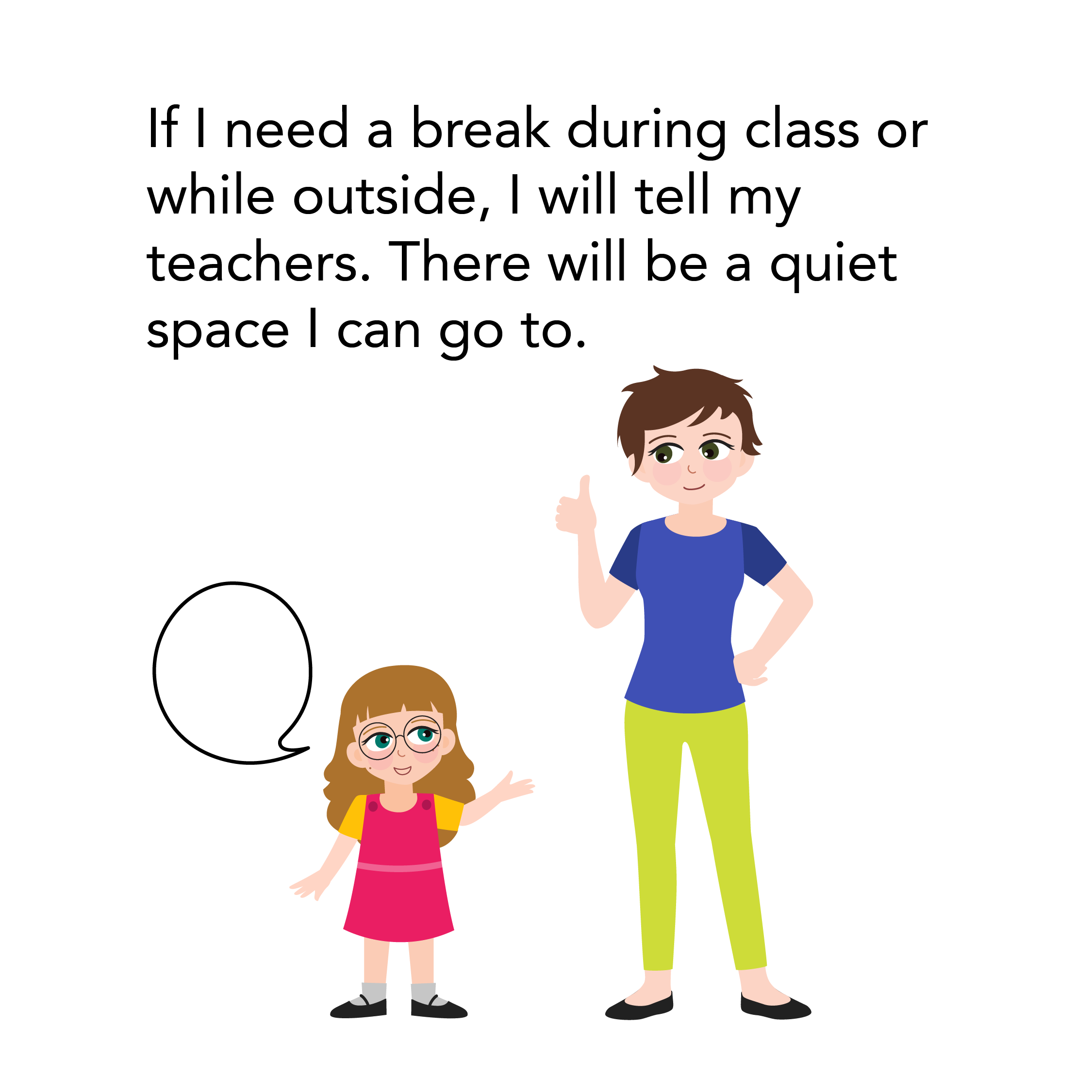 Little girl needs a break and asks teacher 