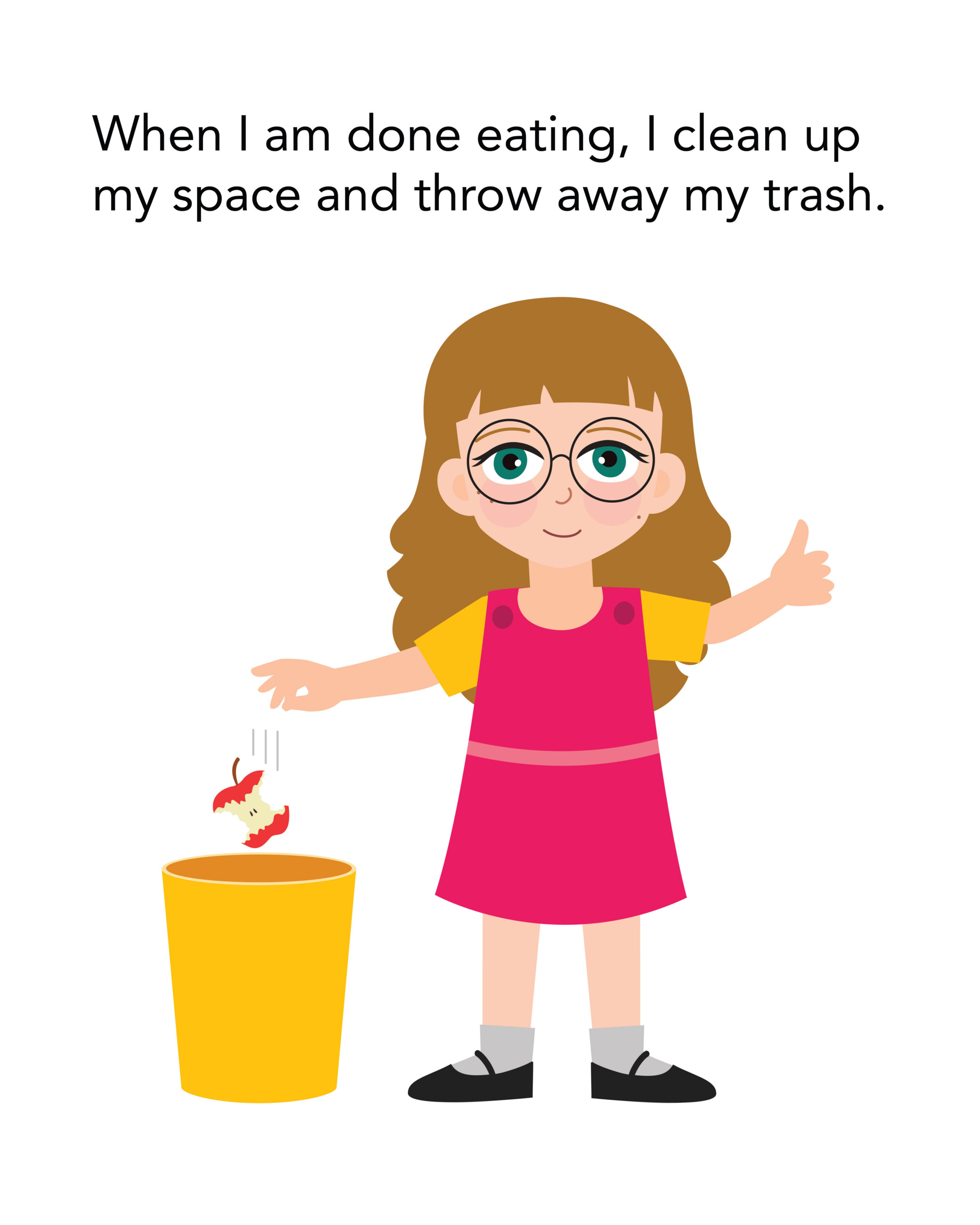 SS Wide Horizons 2026-17 When I am done eating, I clean up my space and throw away my trash.