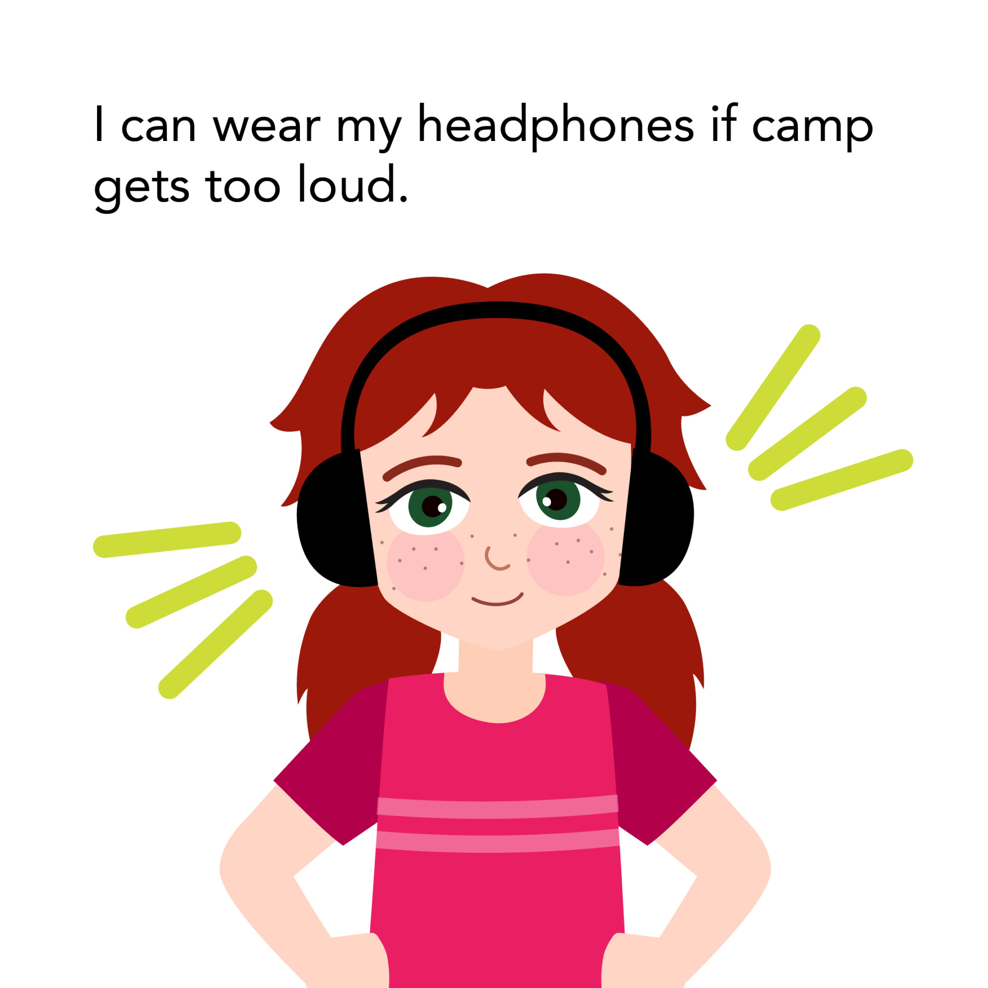 Girl wearing headphones to cancel out the noise
