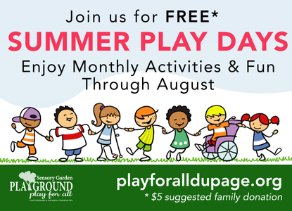 Join us for FREE Summer Play Days through August at Sensory Garden Playground