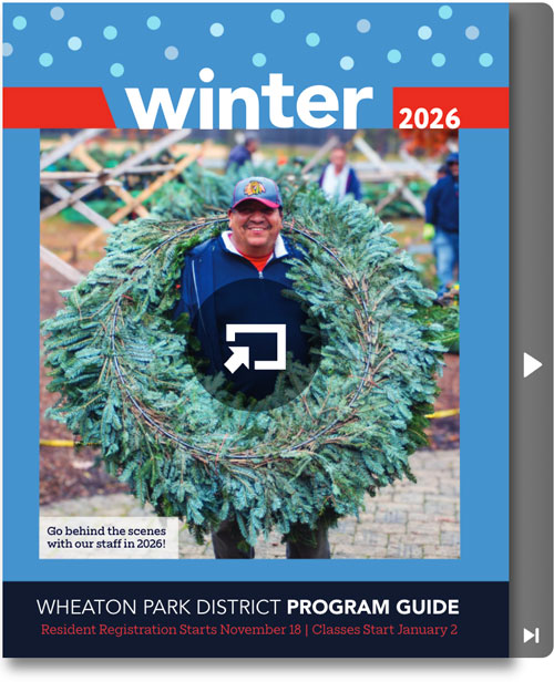Winter 2026 program guide cover links to view program guide at calameo.com in new window