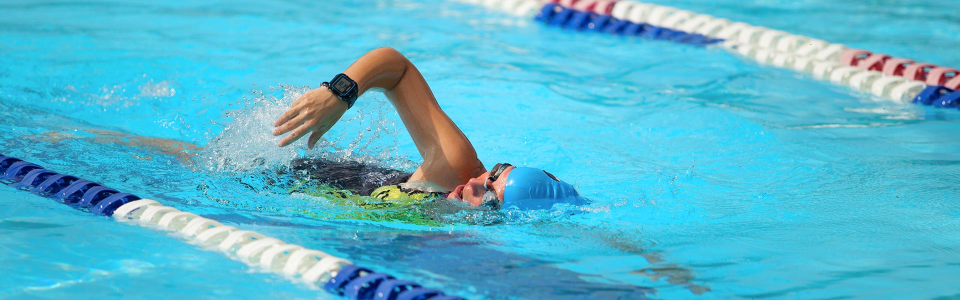 swimmer in a lap swimming pool